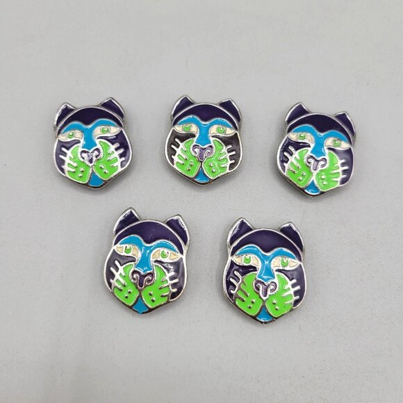Button Covers Boxer Dog Enamel Animal Figural Set of 5 - Picture 1 of 2